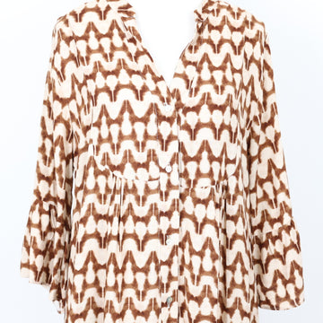 YDE Brown & Beige Trapeze Dress | Size M - 0