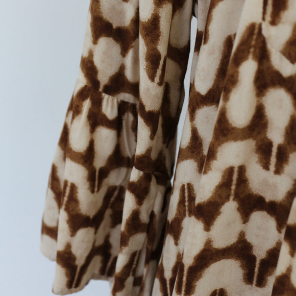 YDE Brown & Beige Trapeze Dress | Size M