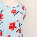 Rare Earth Blue & Red Floral Blouse | Size 10-2