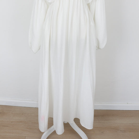 YDE Cream Long Sleeve Maxi Dress with Tie | Size M
