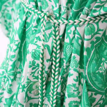 YDE Green & White Button-Up Mini Dress | Size M - 0