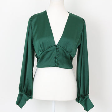 YDE Emerald Green Long Sleeve Cropped Top | Size M