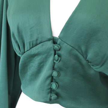 YDE Emerald Green Long Sleeve Cropped Top | Size M - 0
