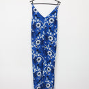 Mango Electric Blue & White Floral Jumpsuit | Size M-1