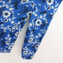 Mango Electric Blue & White Floral Jumpsuit | Size M-4