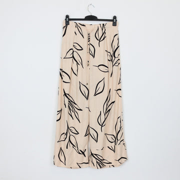 YDE Cream & Black Printed Linen Pants | Size L