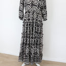 YDE Black & White Trapeze ¾ Sleeve Dress | Size M-4