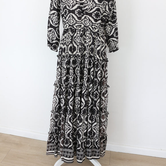 YDE Black & White Trapeze ¾ Sleeve Dress | Size M