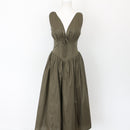 YDE Olive Green Midi Dress | Size M-1