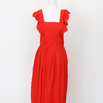 YDE Orange Linen Open-Back Dress | Size M