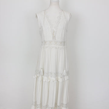YDE White Embroidered Maxi Dress (M)