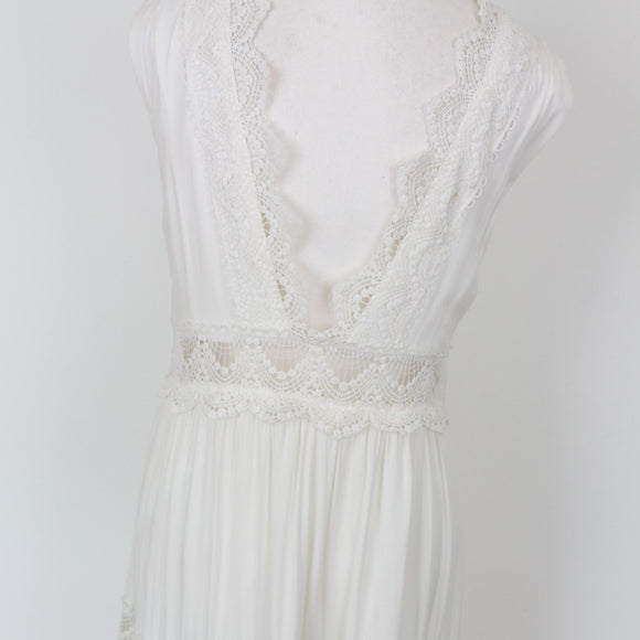 YDE White Embroidered Maxi Dress (M)