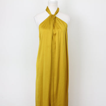YDE Mustard Satin Halterneck Dress (M)