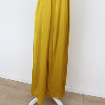 YDE Mustard Satin Halterneck Dress (M) - 0