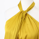 YDE Mustard Satin Halterneck Dress (M)-3