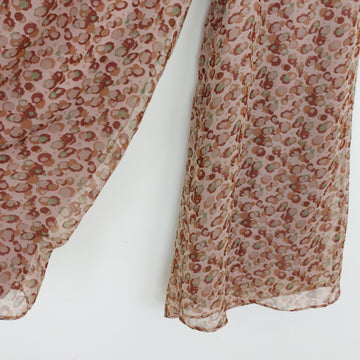 YDE Pink Chiffon Wide-Leg Pants (M) - 0