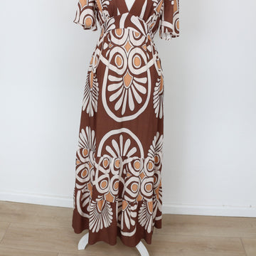 YDE Brown Floral Maxi Dress (M) - 0