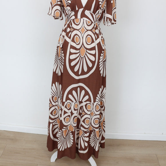 YDE Brown Floral Maxi Dress (M)