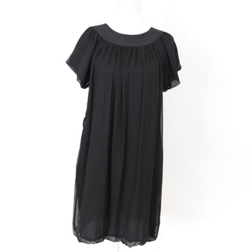 Black Crushed Chiffon Mini Dress (Size 8)