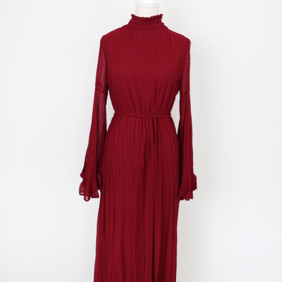 YDE Burgundy Long Sleeve Maxi Dress (M)