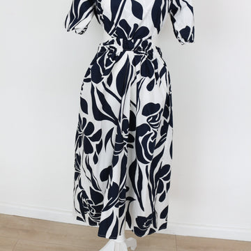 YDE Blue & White Cut-Out Dress (M) - 0