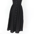H&M Black Linen-Blend Button-Up Midi Dress (Size 8)-2