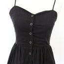 H&M Black Linen-Blend Button-Up Midi Dress (Size 8)-3