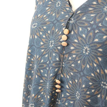 H&M Navy Patterned Blouse, Size 14 - 0