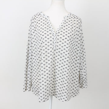 H&M White Patterned Blouse, Size XL