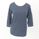 Trenery Navy Blue Leaf-Print Blouse, Size XS-1