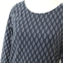 Trenery Navy Blue Leaf-Print Blouse, Size XS-4