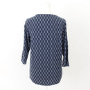 Trenery Navy Blue Leaf-Print Blouse, Size XS-3