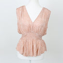 H&M Pink and White Blouse, Size 8-1