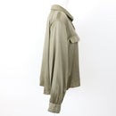 Foschini Olive Green Long-Sleeve Satin Shirt, Size L-3
