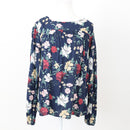 Old Khaki Navy Floral Blouse, Size 10-1