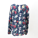 Old Khaki Navy Floral Blouse, Size 10-3