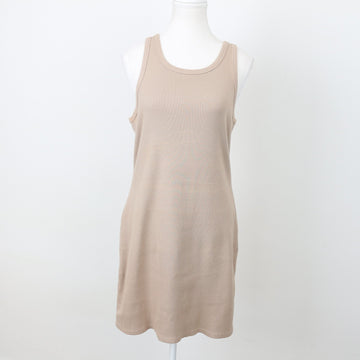 THE FIX Beige Ribbed Dress, Size L