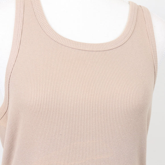 THE FIX Beige Ribbed Dress, Size L