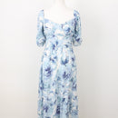 Milla Blue Floral Open-Back Midi Dress, Size 12-1