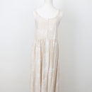 Linen-Feel Embroidered Midi Dress, Size M-1