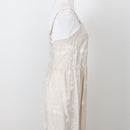 Linen-Feel Embroidered Midi Dress, Size M-3