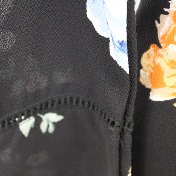 H&M Black Floral Mini Dress, Size 8 - 0