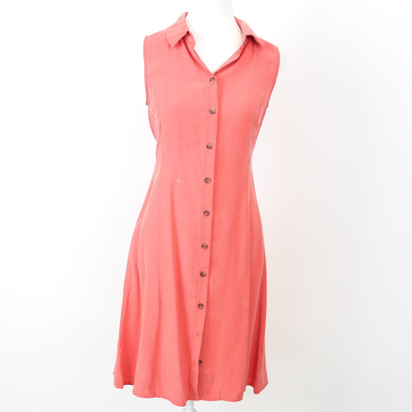 Mango Coral Soft-Touch Button-Up Dress, Size XS