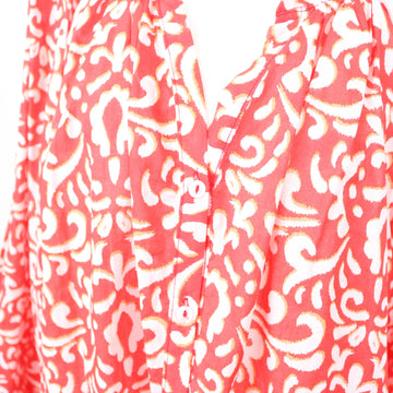 Ackermans Bright Orange Long-Sleeve Blouse, Size 46 - 0