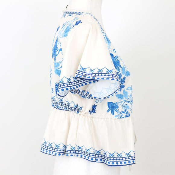 SHEIN Greek-Print Crop Top, Size L
