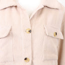 SHEIN Beige Corduroy Cropped Shacket, Size S-4