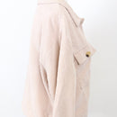 SHEIN Beige Corduroy Cropped Shacket, Size S-2