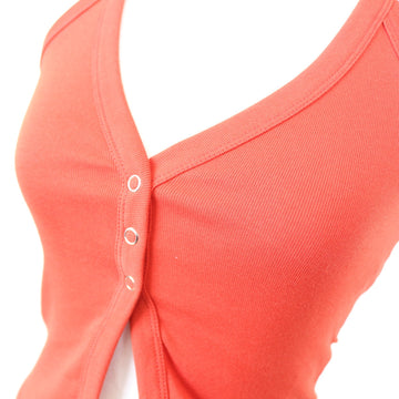 Orange Button-Up Blouse, Size 2XS - 0