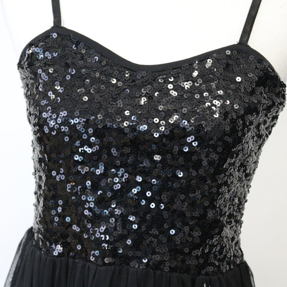 Black Sequin and Tulle Dress, Size 6