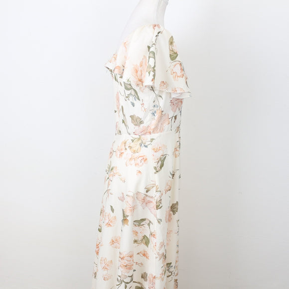 SHEIN Cream Floral Maxi Dress, Size M